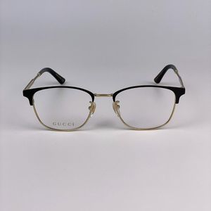 Gucci GG0609OK 001 Eyeglasses Gold Black Metal Square Men